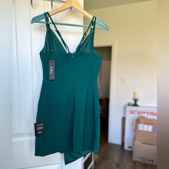 Lulu’s Ready to Party Emerald Green Asymmetrical Mini Dress - Picture 7 of 7